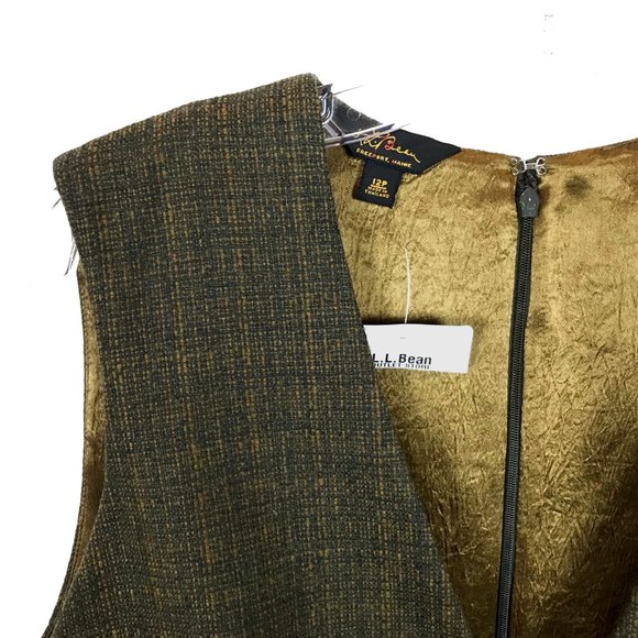 NWT Womens Petite Size 12 12P LL Bean Pure Wool Tweed Sleeveless Sheath Dress - Picture 2 of 3